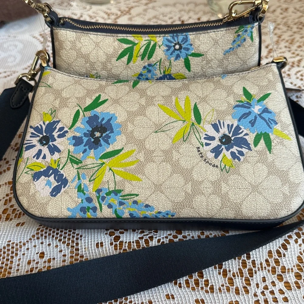 Kate Spade Floral Crossbody Duo Bag - Blazer blue duet. Brand new with tags. - Picture 4 of 6